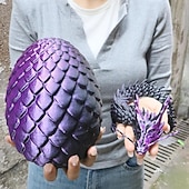 cheap Easter-Large 3D Printed Dragon with Easter Egg,Big Articulated Dragon Fidget Home Decor, Desk Pet, Christmas Birthday Gift