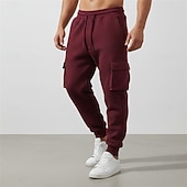 economico Carico-Per uomo Nido d'ape Pantaloni Cargo Joggers Pantaloni Pantaloni casual Multi-tasche Polsino elastico Semplice Comodità Lunghezza intera Casuale Quotidiano All'aperto Vacanza Moda Nero Bianco
