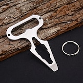 abordables Loisirs en Plein Air-Porte-clés multifonctionnel 3 pièces pour l'extérieur, conception durable et compacte, idéal pour le camping, la randonnée et le quotidien, comprenant un ouvre-bouteille, des mini-outils et un porte-clés.