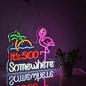 voordelige Decoratieve lichten-bar papegaai kokosboom cocktail led neon lichtreclame dimbaar usb voeding voor wanddecoratie hawaï zwembad tiki bar feest binnen slaapkamer woonkamer eetkamer mancave decoratie cadeau