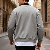 economico Giubbotti Casual-Per uomo Giacca Leggera Giubbotto bomber Giacca Casual Casuale Quotidiano Leggero Tasca Primavera Autunno Semplice Streetwear Elegante Colletto Mao Regolare Blu Nero Giallo Rosso Blu marino Giacca