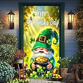 cheap Garage &amp; Door Banners-St. Patrick's Day Posters Door Cover Outdoor Banners Green Hat Shamrock Cute 3D Party Dorm Teens Room College Dorm Guys Man Cave Frat Bedroom Shooting Backgrounds Home Decor