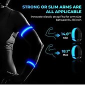 billige Lommelykter-2-pakning oppladbare LED-armbånd, LED-løpearmbånd, justerbart blinkende LED-sikkerhetsarmbånd, reflekterende løpeutstyr med høy synlighet, justerbare lysende armbånd