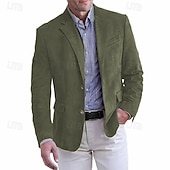 baratos Jaquetas de Suede Sintético-Homens Jaqueta de camurça sintética Blazer de camurça sintética Roupa de Trabalho Festa da Empresa Moda Casual Outono/Inverno Camurça Sintética Tecido Bolsos Botões Confortável Não Trespassado