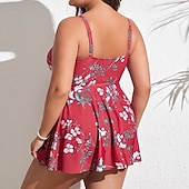 abordables Surfing Tankinis &amp; Bikinis-Mujer Traje de baño 2 Piezas Trajes de baño Floral Tropical Escote en V Elástico Sin Mangas Bañadores Surf Playa Vocación Verano