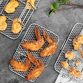 baratos Grills &amp; Outdoor Cooking-Grelha desidratadora multicamadas em aço inoxidável, acessórios para fritadeira a ar de 3 níveis, grelha removível para secagem e cozimento a vapor, ideal para assar e cozinhar em fritadeira a ar e