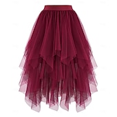 Χαμηλού Κόστους Κάτω-Φανταστική φορεσιά Φούστα από τούλι Ρετρό / Βίντατζ Δεκαετία '80 Πολυεπίπεδο High Low Φουσκωμένος Ενηλίκων Γυναικεία Απόκριες Πάρτι Επίδοση Χορός Μπαλέτο Ντύνομαι