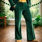  Retro Vintage 1970s Trousers Bell Bottom Pants Flared Trousers Hippie Disco Solid Color Fancy Dress Men's Masquerade Party Dailywear Pride Parade Adults' Pants