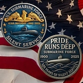  Az amerikai tengeralattjáró erők 125. évfordulójának emlékérme, az amerikai haditengerészet tengeralattjárós tisztelgéséről szóló gyűjthető érme, katonai kihívás érme, veterán emléktárgy szuvenír