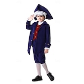  250th Anniversary USA Rococo Baroque Outfits Long Sleeves George Washington Alexander Hamilton Colonial Fancy Dress Boys' Carnival Independence Day 4th of July Kid's Coat Pants Collar
