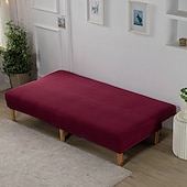 abordables Couverture du canapé Futon-Housse de canapé-lit extensible en tissu imprimé, disponible en 3 tailles différentes, housse de canapé sans accoudoirs, housse de banc élastique, protection décorative pour le Nouvel An, décoration