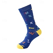 abordables calcetines de hombre-Hombre 5 pares Calcetín Calcetines para correr Calcetines informales Azul Piscina Rojo Color Geométrico Exterior Ropa de calle Vacaciones Medio Todas las Temporadas Moda Ropa de calle