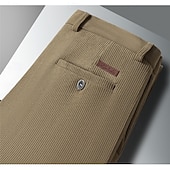 billiga Klädbyxor-Herr Långbyxor Manchesterbyxor Casual byxor Klänning Byxor Fleecefodrad Solid färg Utomhus Fullängd Dagligen Formell Grundläggande Klassisk Blå 다크 카키 Hög midja Microelastisk