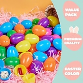 voordelige Pasen-50/100 stuks 2,3 inch paaseieren, lege plastic eieren, vulbaar, kleurrijke, heldere eierschalen, bulkverpakking voor paasjacht, het vullen van traktaties, feestartikelen, mandvullingen, prijzen voor
