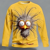 economico Magliette con stampa animale-Per uomo Animale Divertente Maglietta Manica Lunga maglietta Stampa 3D Girocollo Camicia Moda Essenziale Casuale Quotidiano Streetwear Blu Nero Giallo Estate Primavera Abbigliamento S M L XL XXL XXXL