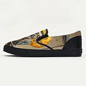 tanie Męskie buty-Męskie kreatywne wsuwane buty z nadrukiem ryby obcej Mardi Gras – artystyczny kolorowy design na karnawał i modne festiwale