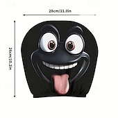 cheap Slipcovers-2pcs Cartoon Big-Eyed Face Printed Car Headrest Covers, Interior Decoration, Universal Fit, Washable, Easy to Install, Suitable for Long Trips Or Road Trips, Perfect Quirky Car Decoration