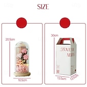 olcso Dekoratív fények-Üveg Rózsa Örökre Örök Kristály Virág Felkeltett Rózsák Üveg Dóm alatt Ajándékok Nőknek Anyának Nagymamának Feleségnek Nővérének