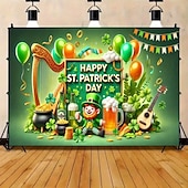 お買い得  ホリデータペストリー-聖パトリックの日のタペストリーの背景、レプラコーン &amp;アイルランドをテーマにした要素、聖パトリックの日のパーティーのためのお祝いの壁掛け、楽しいお祝いの室内装飾。
