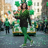 halpa Naisten kengät-naisten Pyhän Patrickin päivän lenkkarit apilanlehden kukkakuviolla – mukavat nauhalliset kangaskengät paraateihin, festivaaleille ja vapaa-aikaan