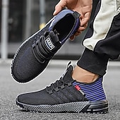 abordables Baskets Décontractées-Chaussures de course noires en mesh pour hommes – baskets athlétiques légères avec tige respirante, idéales pour la course, la salle de sport et les activités sportives.