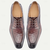 cheap Classic Dress Shoes-Men's Tan Leather Brogue Lace-Up Shoes, Classic Wedding Shoes for Groom and Groomsmen, Ideal for Formal Weddings and Semi-Formal Wedding Occasions