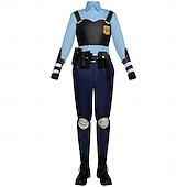 billige Kvinners kostymer-Dyredetektiv Bunny Politikvinne Cosplay kostyme Drakter Eventyrfilm Cosplay Kostymer med film-TV-tema for Dame Jente Voksen Barne Halloween Karneval Ytelse Pedagogisk utkledning Kle deg ut p