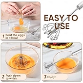 お買い得  たまご調理用品-ステンレススチール製の卵泡立て器、手動回転式泡立て器、多目的ミルク泡立て器、手動ミキサー、攪拌機、混ぜる、泡立てる、叩く &amp;かき混ぜる（33cm/13インチ）