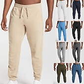 preiswerte Jogginghosen-Herren Jogginghose Hose Kordelzug Tasche Elastischer Bund Einfach Komfort Atmungsaktiv Täglich Outdoor Ferien Urlaub Mode Blau Schwarz Mikroelastisch