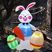Недорогие Ландшафтные огни-Надувная пасхальная декорация со светодиодной подсветкой, кролик, пасхальные яйца, морковка, для использования внутри и снаружи помещений, во дворе, саду, на лужайке, для создания атмосферы вечеринки, декоративные светильники и реквизит.