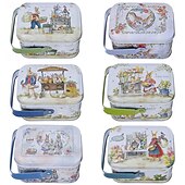 Χαμηλού Κόστους Πάσχα-Συσκευασία 6 κουτιών δώρου με δημιουργικά πασχαλινά τενεκεδάκια, κουτιά δώρου με μπισκότα και λαγουδάκι, φορητά κουτιά δώρου με πασχαλινές λιχουδιές, διακοσμητικά μεταλλικά κουτιά δώρου