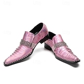 economico Mocassini in pelle premium-scarpe slip-on da uomo in pelle viola iridescente con dettaglio a catena, scarpe da sposa formali uniche per lo sposo, testimoni dello sposo e feste di matrimonio, calzature eleganti per uno stile da sposa audace
