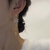 Недорогие Серьги-1 пара Серьги For Жен. Бриллиант Повседневные Для улицы Сплав С кисточками Четырехугольник