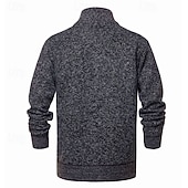 billige cardigangenser for menn-Herre Genser Cardigan Genser Glidelås genser Riflet Strikke Vanlige topper Strikket Helfarge Høyhalset Nøytral Mote Avslappet Dagligdagstøy Klær Høst Vinter Navyblå M L XL