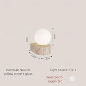 olcso Beltéri falilámpák-natúr sárga travertin kőből készült falikar japán stílusú wabi sabi beltéri fali lámpa konyhába, hálószobába, nappaliba, fésülködőasztalhoz, g9 üveg fali lámpa