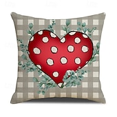 baratos Cuscini, inserti e coperture-Valentine's Day Throw Pillow Cover, Holiday Letter Print Cushion for Sofa, Home Decor, Cozy Decorative Pillow for Living Room, Bedroom, and Office