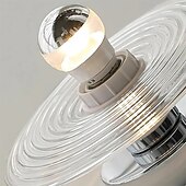 ieftine Aplici de Interior-Lampă de perete rotundă din sticlă cu 1 bec, model modern Art Deco, pentru dormitor