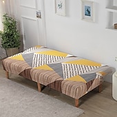 abordables Couverture du canapé Futon-Housse de canapé-lit extensible en tissu imprimé, disponible en 3 tailles différentes, housse de canapé sans accoudoirs, housse de banc élastique, protection décorative pour le Nouvel An, décoration