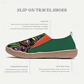 economico Scarpe da donna-Scarpe Slip-On in Tela con Stampa di Maschere da Carnevale da Donna per Mardi Gras - Calzature Festive e Leggere con Vestibilità Larga per Parate Celebrazioni in Strada Feste a Tema e Uscite Estive