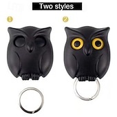 levne Úložiště a organizování-Sada 3 háčků na klíče se sovou, magnetické nástěnné háčky se sovou, magnetický háček na ledničku, organizér na klíče, nástěnný magnetický samolepicí háček bez vrtání pro snadné skladování