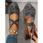 tanie Buty na płaskim obcasie damskie-Damskie Codzienny Niski obcas Okrągły palec u nogi Codzienny Sztuczny zamsz Mokasyny Migdałowy Czarny Niebieski