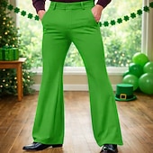  Retrò Vintage Anni '70 Pantaloni Pantaloni a zampa d'elefante Pantaloni a zampa Hippie Disco Tinta unica Costume Per uomo Halloween Carnevale Feste Abbigliamento Quotidiano Parata dell'Orgoglio Adulti