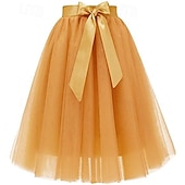 baratos anágua-Fantasia fantasia saia de tule Saia Tutu Anos 50 Retro Vintage Anos 80 Multi Camadas Inchado Neon Adulto Mulheres Dia Das Bruxas Carnaval Festa Espetáculo Dança Balé Vestir-se