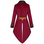 voordelige Bovenkleding-Vintage Punk  Gothic 18e Eeuw Jas Cosplay Kostuum Tuxedo Vampier Heerschap Geborduurd Volwassenen Mannen Ebenezer Scrooge Elf Steampunk Halloween Carnaval Maskerbal Performance Ren Fair Kerst