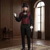 Χαμηλού Κόστους Ενδύματα-Σετ Πανκ &amp; Γκόθικ Μεσαίωνα Jachetă Φράκο Πουκάμισο Μακριά Μανίκια Vampires Ευγενής Φανταχτερή Φόρεμα Ανδρικά Φαντασία βασιλικός Steampunk Χριστούγεννα Απόκριες Επίδοση Σκηνή Ρεν Φερ Ενήλικες