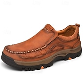 ieftine Pantofi casual slip-on-Teniși bărbătești maro din piele întoarsă și piele ecologică, cu design respirabil – încălțăminte sport și rezistentă, perfectă pentru activități în aer liber, alergare și ținute casual