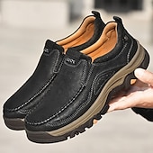 ieftine Pantofi casual slip-on-Teniși bărbătești maro din piele întoarsă și piele ecologică, cu design respirabil – încălțăminte sport și rezistentă, perfectă pentru activități în aer liber, alergare și ținute casual