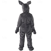 cheap Animal Costume-Carnival Costume 2026 Kigurumi Pajamas Fancy Costume Onesie Costume Rabbit Bunny Cute Hooded Fleece Kid's Boys' Girls' Carnival Easter Party Performance Homewear Dress Up