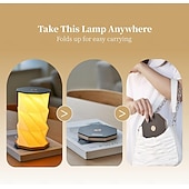 Недорогие Декоративные огни-портативная лампа для путешествий с сенсорным диммером, дорожная лампа с теплым светом, складная бумажная лампа, перезаряжаемая настольная лампа на батарейках для спальни и гостиной, подарки для