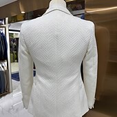 baratos Ternos de casamento-Masculino Smoking Ternos de festa casamento na praia Casamento na primavera Preto Branco Primavera Verão Terno Lapela Xale Festa Negócio Cor Sólida Moderno Conjunto de 3 peças Comum 1 Botão
